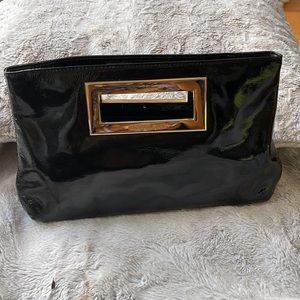 Michael Kors clutch Black Glazed Python Embossed Leather